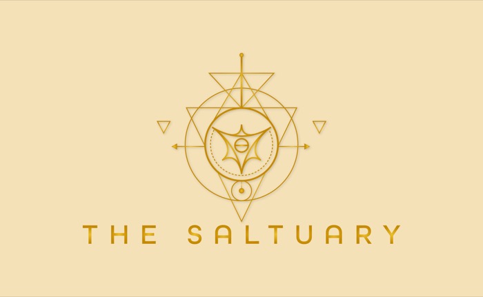 The Saltuary gold geometric emblem and wordmark